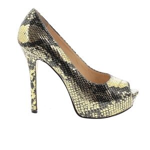 Enzo Angiolini Gold Animal Print Metallic Platform Heels